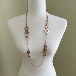 Tricolor Metal Coin Necklace